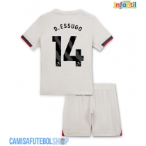 Camisa de time de futebol Chelsea Dario Essugo #14 Replicas 2º Equipamento Infantil 2025-26 Manga Curta (+ Calças curtas)